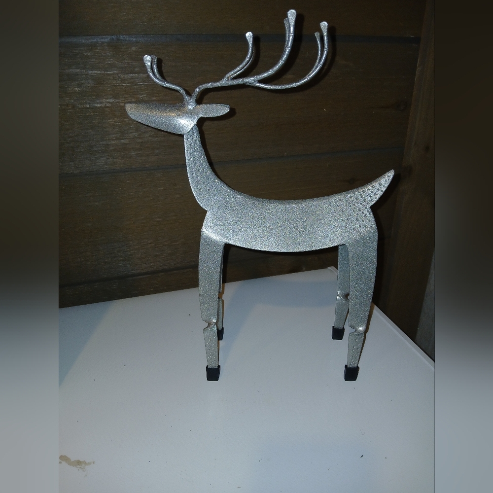 Vintage Handmade Brutalist Iron Metal Deer Figurine Sculpture Rust Nickel Finish